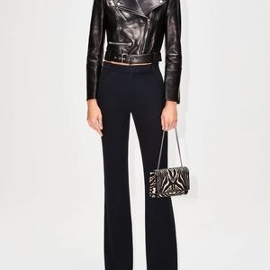 Alexander McQueen black leaf crepe pants